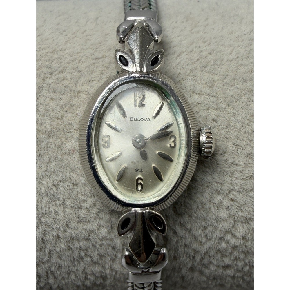 Bulova Working Manual Wind Ladies Cocktail Watch 10K Gold Plated 13MM 6"